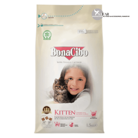 Bonacibo Premium Kitten Food Chicken, Anchovy & Rice 1.5KG